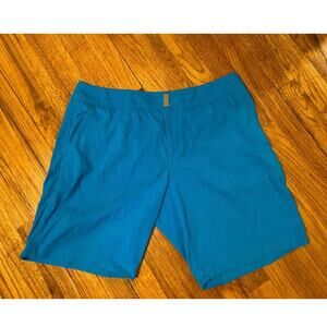 Vilebrequin Merise Zip-Up Stretch Swim Trunks Size XL Teal Blue